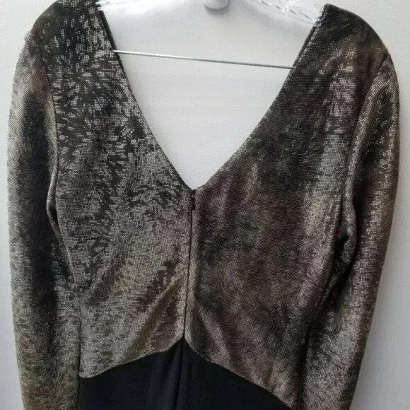 Joseph Ribkoff Couture Metallic Shimmer Black Evening Gown Dress 12 - Picture 11 of 16